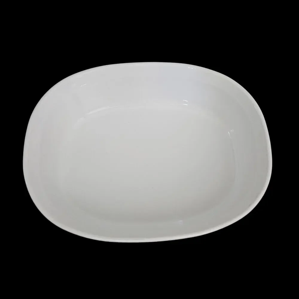 CorningWare French White F-2-B Oval Casserole Dish 2.8L Fluted Bakeware